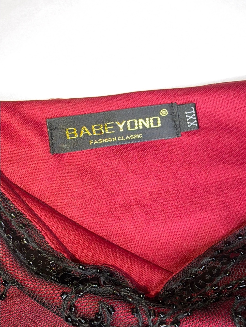 BABEYOND XXL Black Beaded Fringe Flapper Dress Raspberry Pink Art Deco Gatsby - Picture 6 of 13